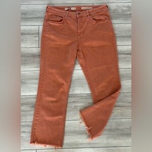 Anthropologie Pilcro high rise boot cut jeans in coral size 31
